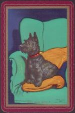 Playing Cards 1 Single Card Old Named Art * WHO SAID RATS? * Scottie TERRIER DOG for sale  Shipping to Canada