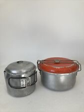 Vintage Aluminium Camping Pans Equipment Zamarra British Made Pots Plates Kit, used for sale  Shipping to South Africa
