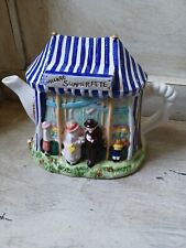 DECORATIVE teapot village summer fete blue white marquee fun  vicar Collector  for sale  HATFIELD