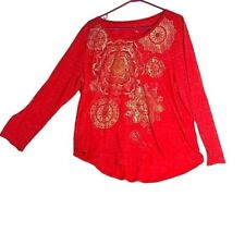 STYLE & CO Women's bohemian plus size blouse Gold embellished mandela XXL ethnic, used for sale  Shipping to South Africa