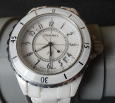 Reloj de cuarzo Chanel J12 33 mm blanco cerámica y acero para mujer con día D/S segunda mano  Embacar hacia Argentina