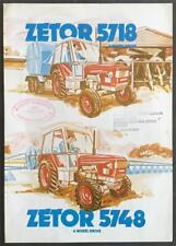 CIĄGNIK ZETOR 5718 & 5748 Broszura sprzedaży rolniczej ok. 1977 na sprzedaż  Wysyłka do Poland