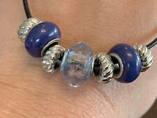 Lederbandkette charms blau gebraucht kaufen  Stetten