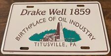 Placa de licencia de refuerzo de la industria petrolera Drake Well 1859 Titusville PA segunda mano  Embacar hacia Mexico