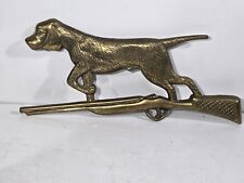 Brass 1950 Hunting Dog and Rifle Wall Plaque Man Cave Lodge Hunting Cabin Decor for sale  Shipping to South Africa