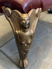 Banco antigo Art Deco ouro alado anjo ferro metal perna garra pé assento banquinho comprar usado  Enviando para Brazil
