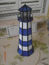 Used, Pretty Art Deco Lighthouse Tiffany Style Frosted Stained Glass Lamp 27cm H for sale  Shipping to South Africa