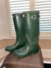 Hunter Wellies Original Tall Wellington Boots Green Size UK 8 for sale  Shipping to South Africa