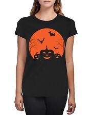 Camiseta Feminina Pumpkin Face Trick Or Treat Halloween Silhouette, usado comprar usado  Enviando para Brazil