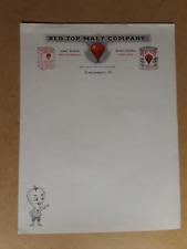 1932 Red Top Malting Co. BEER PAPER LETTERHEAD Cincinnati Ohio, used for sale  Shipping to South Africa