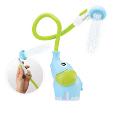 Yookidoo Baby Bath Shower Head Elephant Water Pump with Trunk Spout Rinser Blue, used for sale  Shipping to South Africa