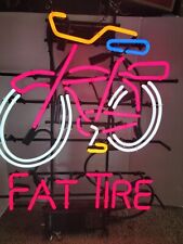 Used, fat tire beer bike bicycle neon light up bar sign game room Belgium Authentic  for sale  Milwaukee