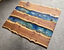 Unique, Beautiful Yew wood Seascape Design Resin River, Coffee Occasional Table for sale  Shipping to South Africa
