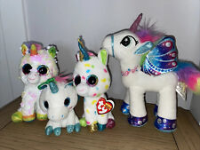 Used, unicorn soft toy bundle Ty Gigi Queen And White House Leisure for sale  GLASGOW