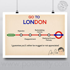 Cartaz de filme mínimo comédia minimalista 'Go to London' ALAN PARTRIDGE comprar usado  Enviando para Brazil