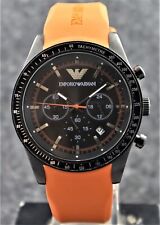 Sporty Emporio Armani Men Tachymeter Black with Date Quartz Working Wristwatch, used for sale  Shipping to South Africa