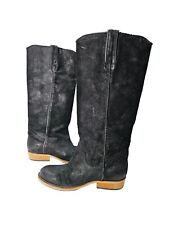 Bronx Tam Mee Women's Knee High Black Suede Leather Boots Size 36/6, used for sale  Shipping to South Africa