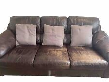Brown leather sofa for sale  DERBY