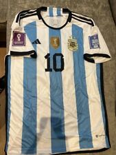 Camiseta masculina Argentina Adidas Qatar 2022 World Cup Home Messi tamanho grande nova ⚽️ comprar usado  Enviando para Brazil