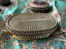 Used, ANTIQUE VINTAGE GOLD JEWELLERY BOX Woven Georgian Victorian Sewing for sale  Shipping to South Africa