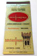 Vintage matchbook mediterranea for sale  Auburn