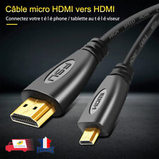 Câble Micro HDMI vers HDMI 3D 1080P Mâle-Mâle 1.8M HDTV 1.4 Plaqué Or comprar usado  Enviando para Brazil