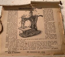 ANTIQUE MINIATURE SEWING MACHINE 1923 - Cardboard Box With Instructions Only, used for sale  Shipping to South Africa