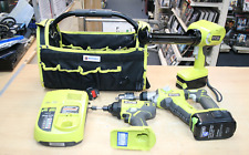 Used, Ryobi Cordless 18v Tool Joblot, SDS, Drill, Cart Gun 2 x 4ah Batteries & Charger for sale  Shipping to South Africa