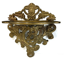 Arandela antiga Art Nouveau latão prateleira de parede filigrana ornamentada floral dourada comprar usado  Enviando para Brazil