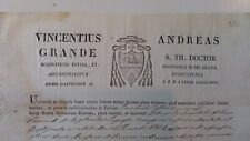 Documento antico 1858 usato  Zeccone