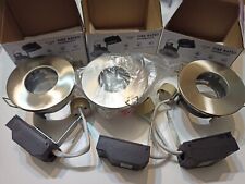 Three GU10 Fixed Downlights, IP65, 85mm, loop in/out, open back, FN-S-BN, used for sale  Shipping to South Africa