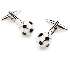 Amazing Soccer Ball Design Men's Soccer Lover Cufflinks In Solid 10K White Gold for sale  Shipping to South Africa