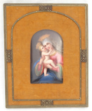 19th C. Antique German Painted Porcelain KPM Plaque Virgin Mary and Jesus for sale  Shipping to South Africa