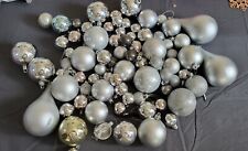 Silver christmas baubles for sale  BOOTLE