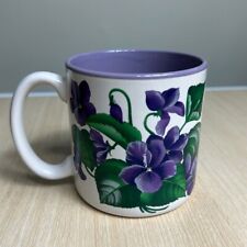 Caneca de café vintage Jane Bowen flores violeta 1991, interior violeta comprar usado  Enviando para Brazil
