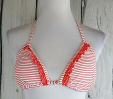 Marie Meili Triangle Bikini Top Swim Swimwear Swimsuit Red White Stripe Dot S  for sale  Shipping to South Africa