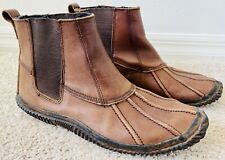 LN J CREW Chelsea Pull Boots Kenton Tobacco Ridged Brown Leather Ankle Mens 12 for sale  Shipping to South Africa