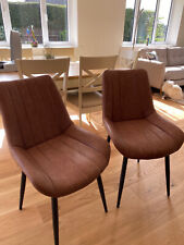 brown leather dining chairs for sale  SEVENOAKS