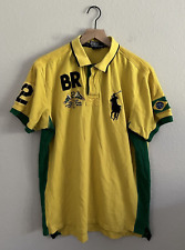 Camisa polo masculina Ralph Lauren XXL amarela Brasil Big Pony Cup Division, usado comprar usado  Enviando para Brazil