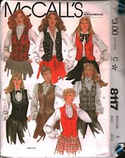 8117 Vintage McCalls SEWING Pattern Misses 1980s Vest Waistcoat UNCUT OOP FF for sale  Shipping to South Africa