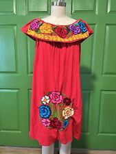 Vestido latino floral bordado rojo vintage, usado segunda mano  Embacar hacia Mexico