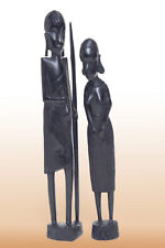 Figuras masculinas/femininas africanas vintage de madeira esculpidas à mão arte tribal do Quênia Besmo comprar usado  Enviando para Brazil
