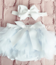 Girls Baby White Frilly Both Sides Tutu Knickers Christening Cake Smash Wedding for sale  Shipping to South Africa