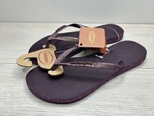 Sandálias chinelos havaianas femininas tamanho 7/8 Slim Sparkle II 4146937-2967 comprar usado  Enviando para Brazil