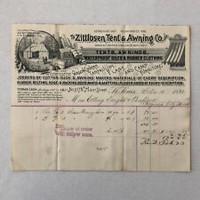 Documento papel timbrado papel timbrado 1892 Zittlos Tent and Awnl Company anúncio comprar usado  Enviando para Brazil