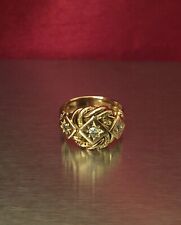 Antique Solid 18ct Gold Three Diamond Men’s Knot Ring Size P Hallmarked London. for sale  MARLBOROUGH