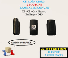 Coque clé boitier 2 boutons Citroën C2,C3,C4,Picasso,Berlingo,DS3 (réf:CE0523), occasion d'occasion  Obernai