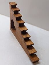 Vtg Handmade Wooden Staircase Wall Display Shelf Heart Cut Out 9 Steps Rare, used for sale  Shipping to South Africa