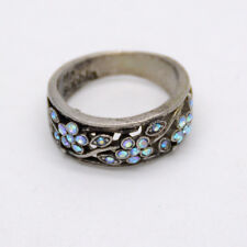 SZ 5 6 7 8 10 11 Lia Sophia jewelry vintage silver plated blue cut crystals ring for sale  Shipping to Canada