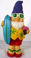 Estátua de gnomo de jardim-surfista gnomo de praia havaiano, 10" de altura, resina comprar usado  Enviando para Brazil